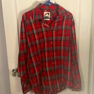 Mountain Khaki Red flex button down -M
